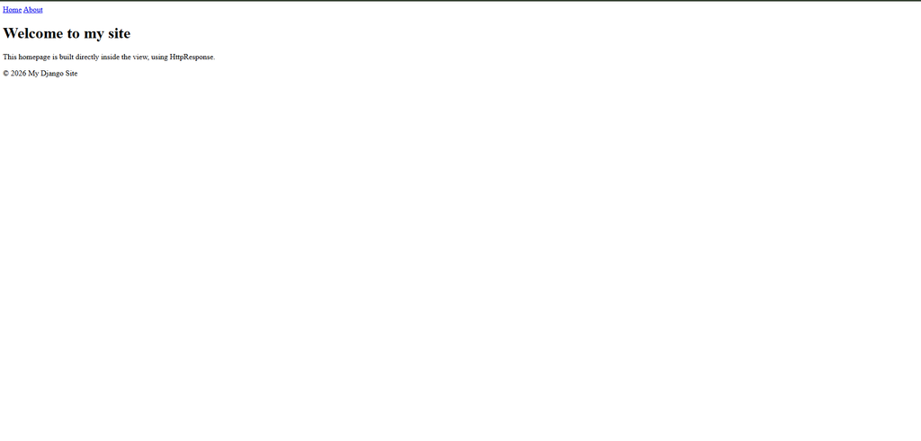 create a Django home page with navigation and base template